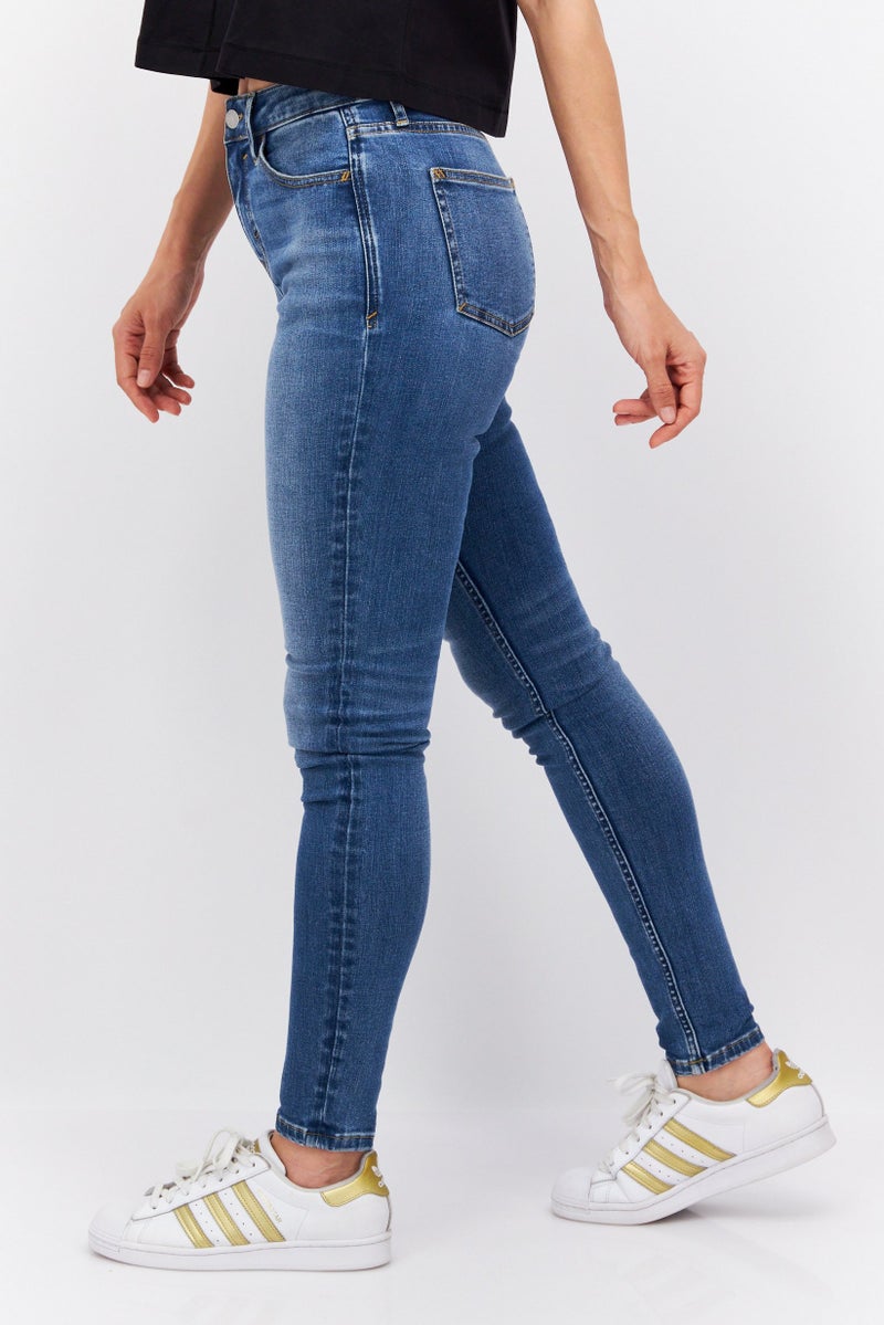 ESPRIT Women Skinny Fit Washed Stretchable Jeans Navy - Image 3