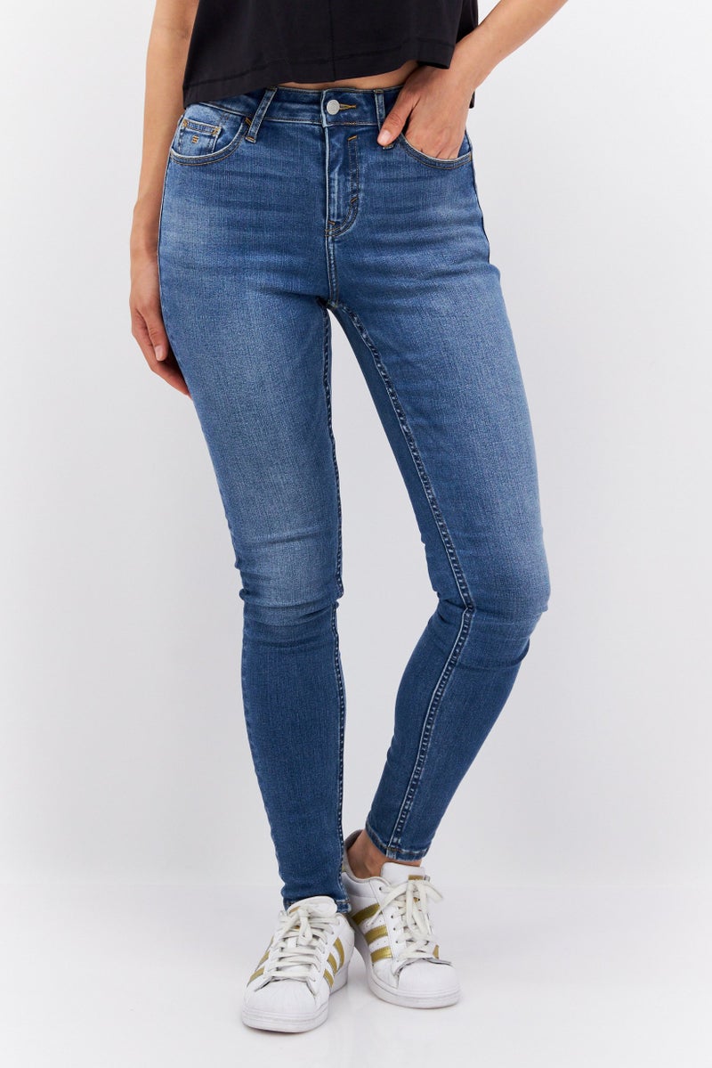 ESPRIT Women Skinny Fit Washed Stretchable Jeans Navy - Image 1