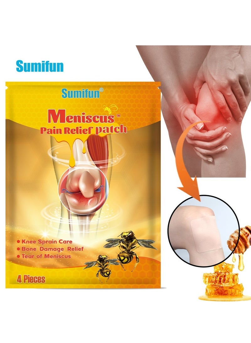 Sumifun 4 PCS sumifun meniscus pain relief patch - pain relief Relieve pain in the neck, shoulders, back, hips, joints, muscles, knees and feet Muscle pain relief patch - Image 1