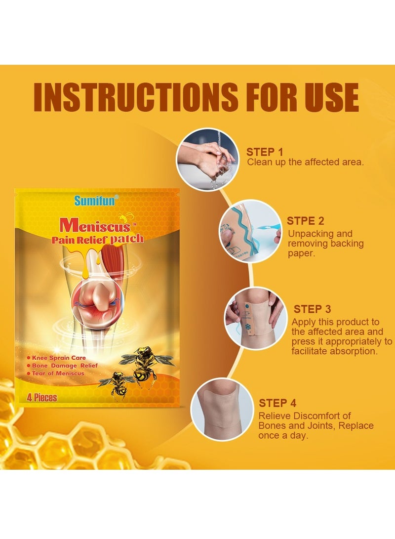 Sumifun 4 PCS sumifun meniscus pain relief patch - pain relief Relieve pain in the neck, shoulders, back, hips, joints, muscles, knees and feet Muscle pain relief patch - Image 5