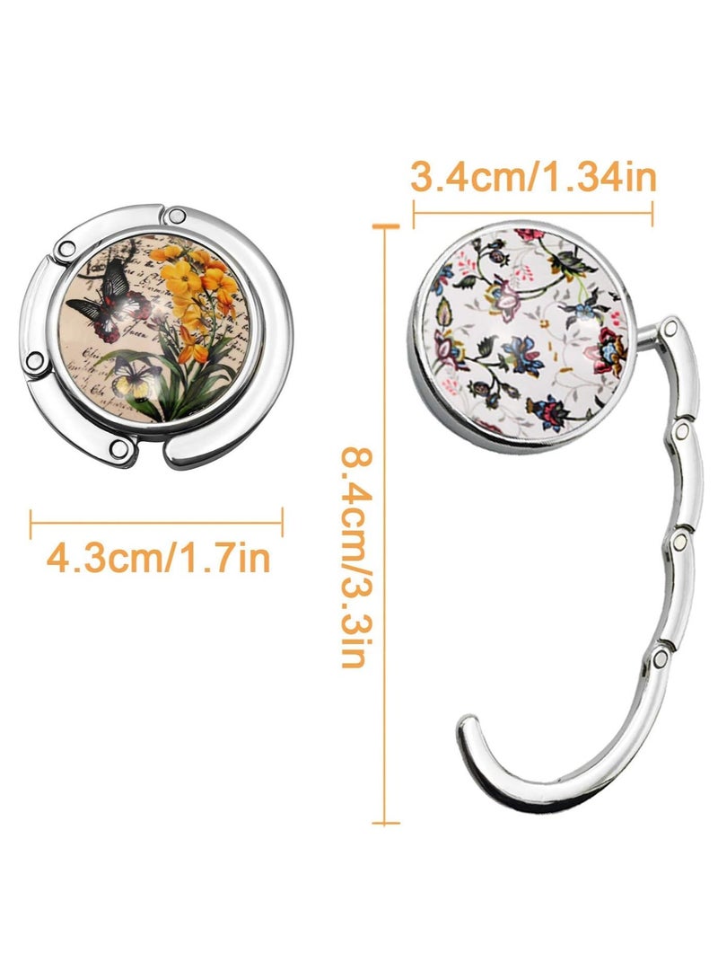 SYOSI Folding Bag Handbag Purse Metal Rhinestone Hook Hanger Holder - Image 2