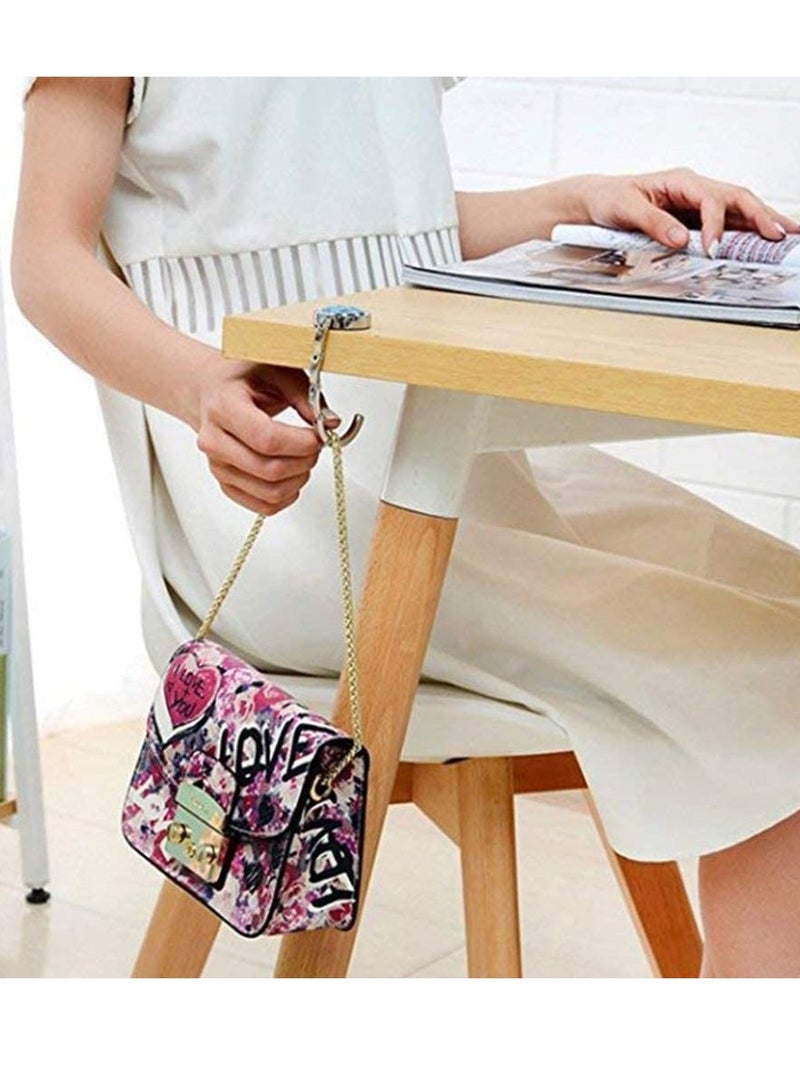 SYOSI Folding Bag Handbag Purse Metal Rhinestone Hook Hanger Holder - Image 5