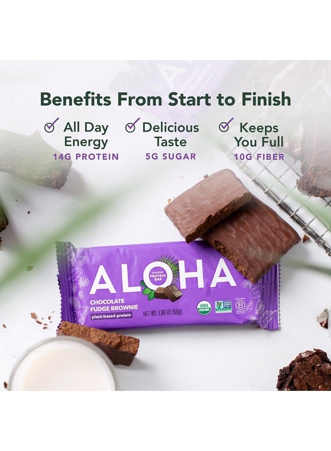 ALOHA Organic Plant-Based Protein Bars Chocolate Fudge Brownie Vegan, Gluten-Free, Paleo, Low-Carb, Non-GMO, Soy-Free, 12 Count  - Image 5