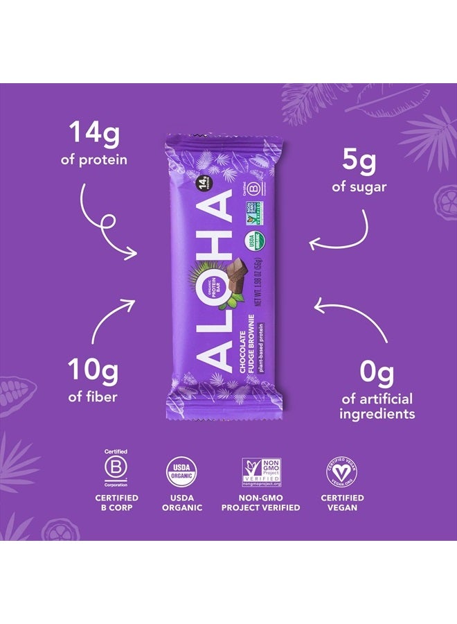 ALOHA Organic Plant-Based Protein Bars Chocolate Fudge Brownie Vegan, Gluten-Free, Paleo, Low-Carb, Non-GMO, Soy-Free, 12 Count  - Image 4