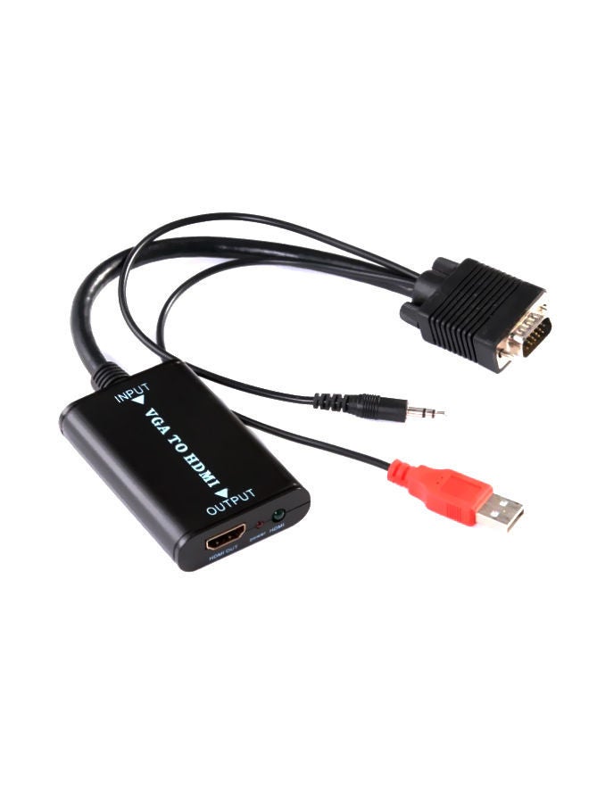 NIBEMINENT VGA Male To HDMI Cable Converter Adapter Black/Red