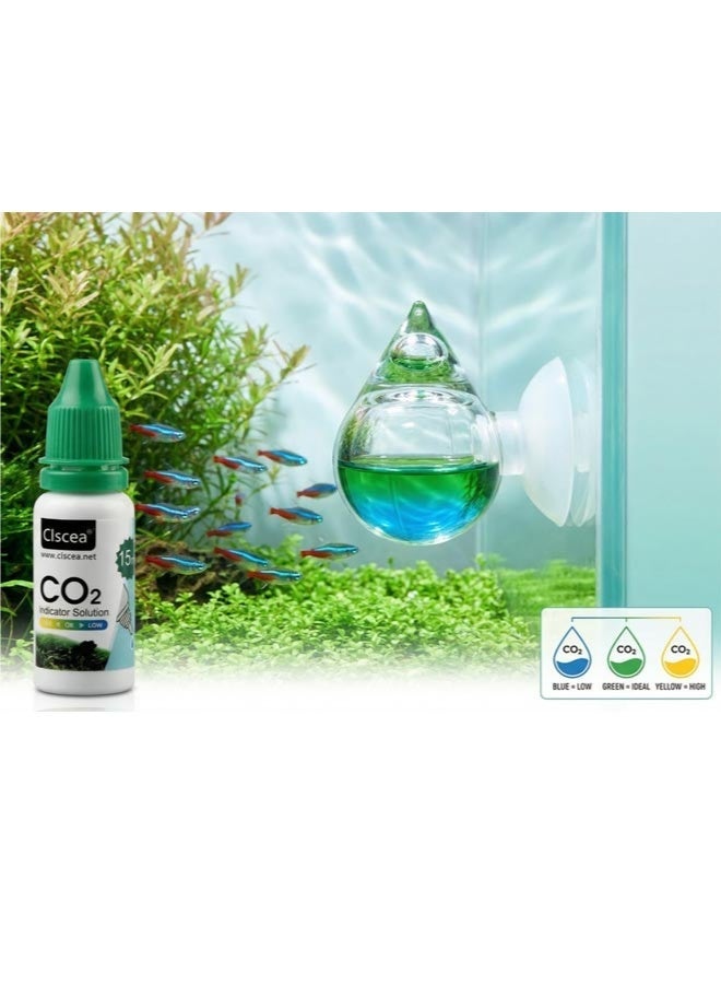 Clscea CO2 Drop Checker, Precise Detection, Easy-To-Read Color Indicator, Durable Leak-Proof, 15ml Tear Drop For Aquariums - Image 1