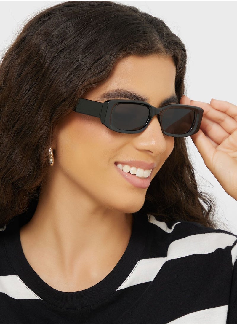 Ginger - Chunky Arm Rectangular Len Sunglasses - Image 1
