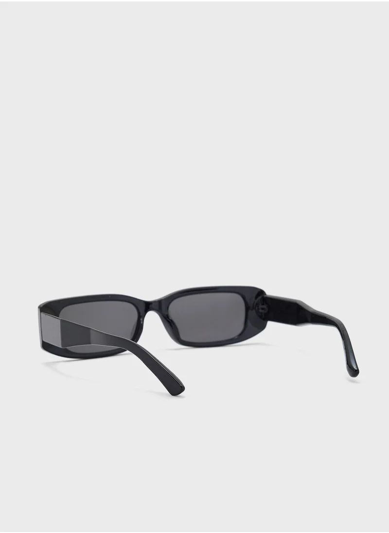 جينجر Chunky Arm Rectangular Len Sunglasses