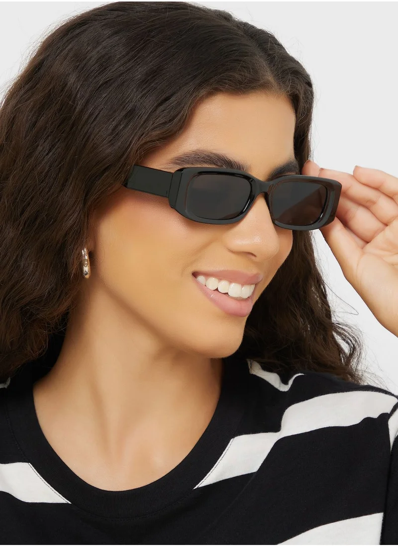 Ginger Chunky Arm Rectangular Len Sunglasses