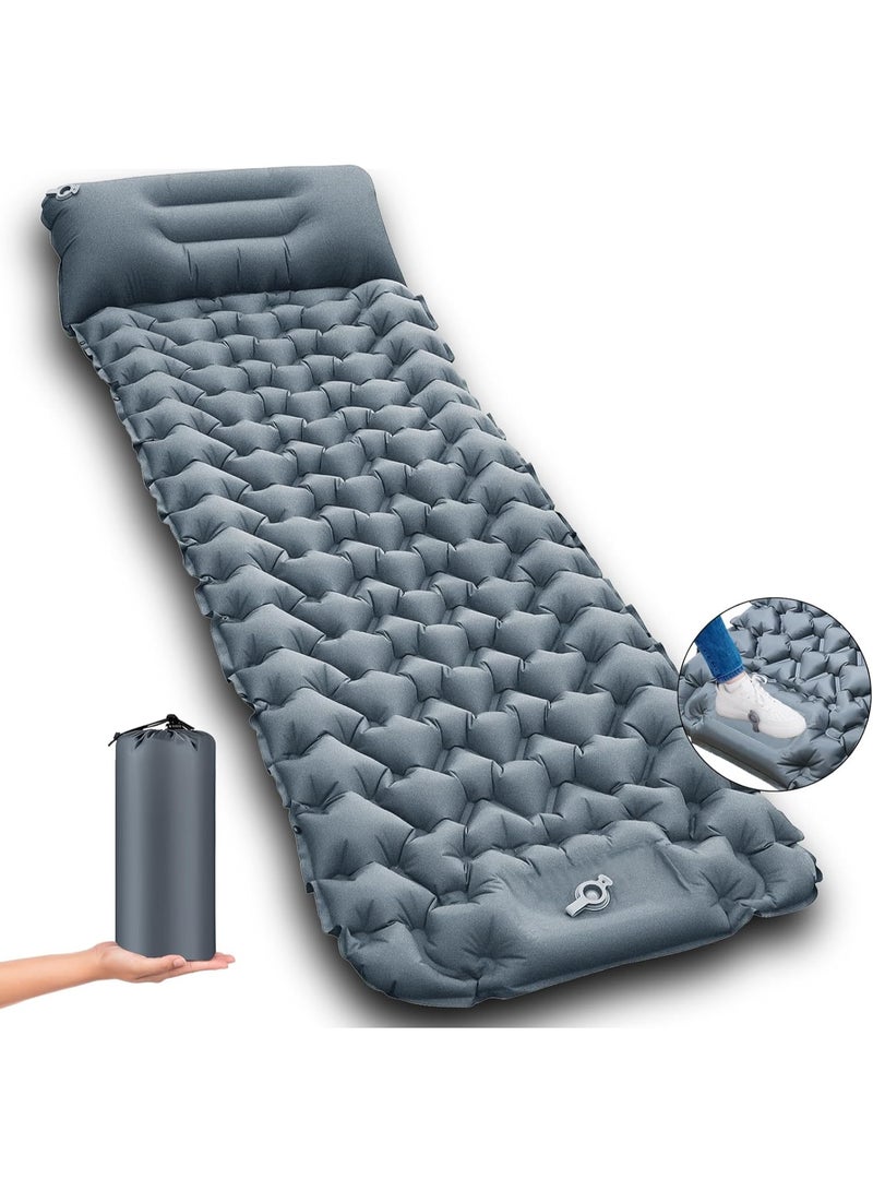 BlueFire Ultra-Thick 8cm Camping Mat with Pillow & Foot Pump | 440lb Capacity, Infinite Connectable Design for Double Bed | Fast Inflation & Waterproof Air Mattress for Backpacking, Hiking & Disaster Prep - Image 1