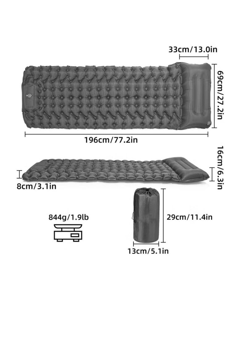 BlueFire Ultra-Thick 8cm Camping Mat with Pillow & Foot Pump | 440lb Capacity, Infinite Connectable Design for Double Bed | Fast Inflation & Waterproof Air Mattress for Backpacking, Hiking & Disaster Prep - Image 2