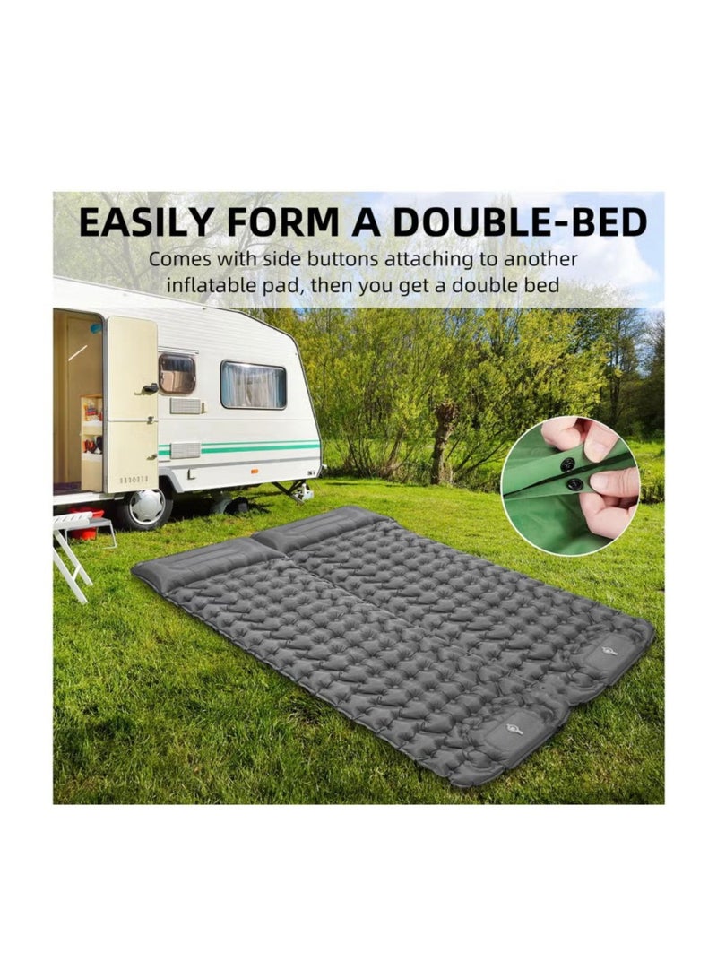 BlueFire Ultra-Thick 8cm Camping Mat with Pillow & Foot Pump | 440lb Capacity, Infinite Connectable Design for Double Bed | Fast Inflation & Waterproof Air Mattress for Backpacking, Hiking & Disaster Prep - Image 3