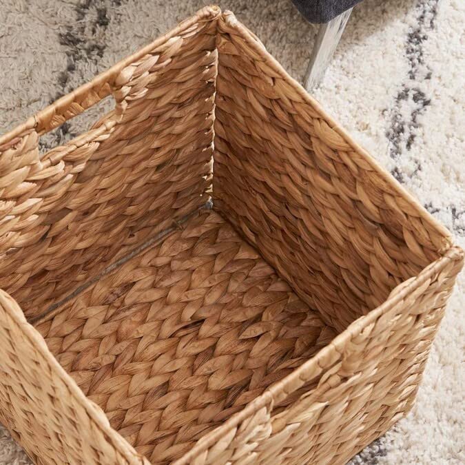 M4DECOR 10.5 x 10.5in Wicker Storage Baskets for Shelves, Water Hyacinth Storage Baskets, Woven Baskets for Storage, Wicker Storage Basket for Bedroom, Living Room (6 Packs 10.5x10.5in) - Image 5