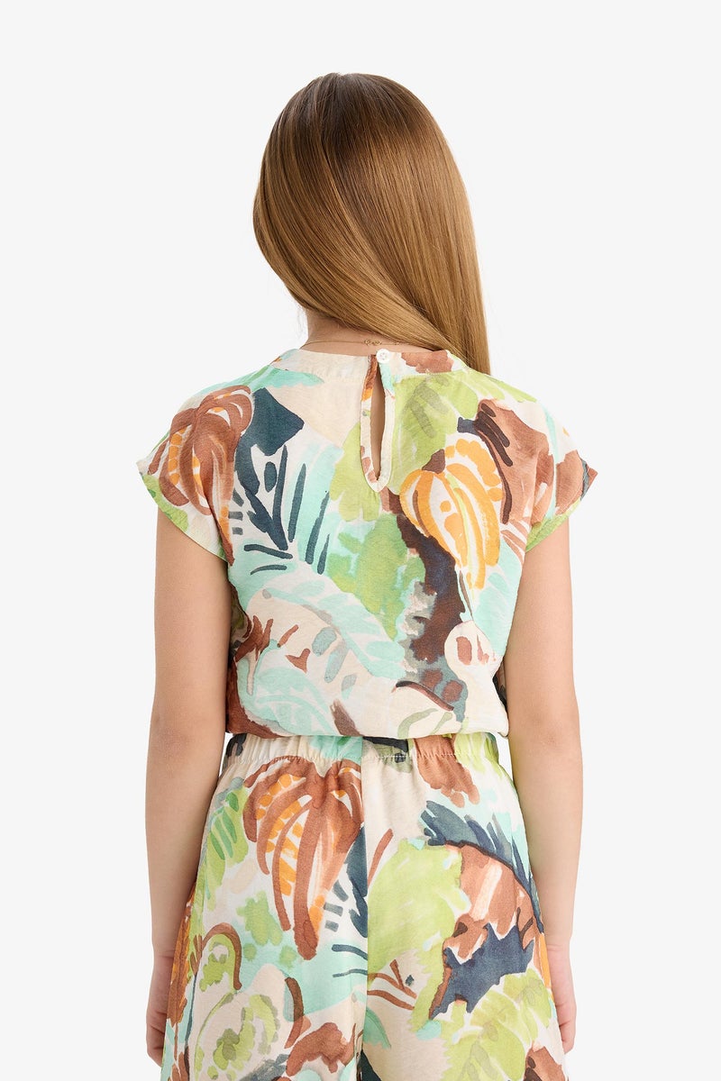 DeFacto Girl Crop Short Sleeve Blouse  - Image 3