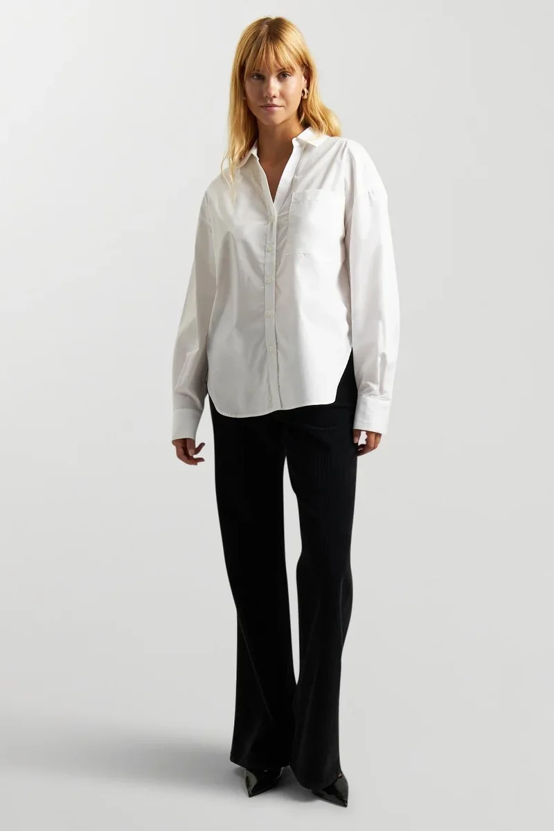Ag Jeans Effortless Oversized Neutral Poplin Shirt