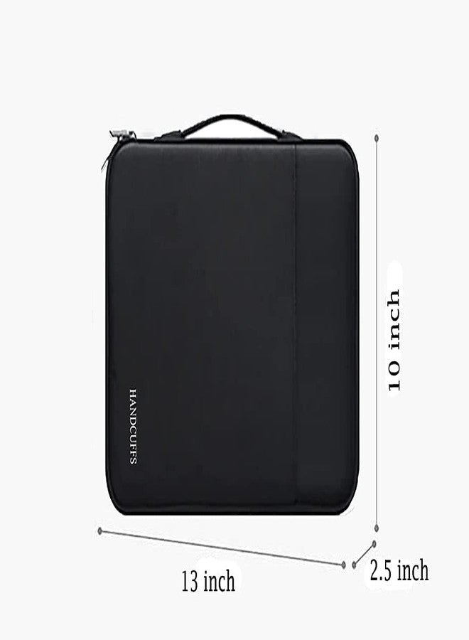 NETIZEN تقدم NETIZEN منظم ملفات مزود بقفل أمان وسحاب، حقيبة تنظيم وثائق السفر، ملف منظم للوثائق، مجلدات ملفات للوثائق، ملف وثائق (أسود، مجلد ملفات سفر A4) - Image 2