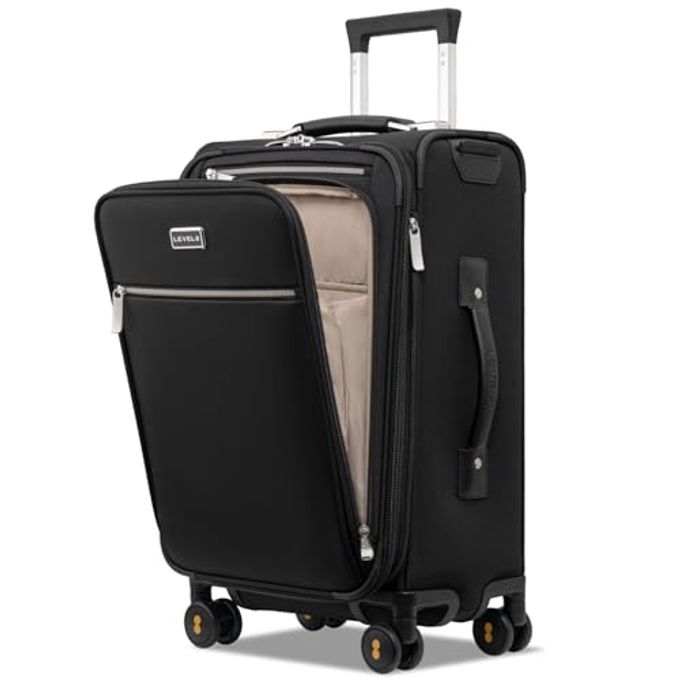 Level8 Carry On Luggage With Compartment, 20 Inch Softside Expandable Travel Rolling Suitcase With Spinner Wheels, Tsa Locks, Men And Women, Black - Image 4