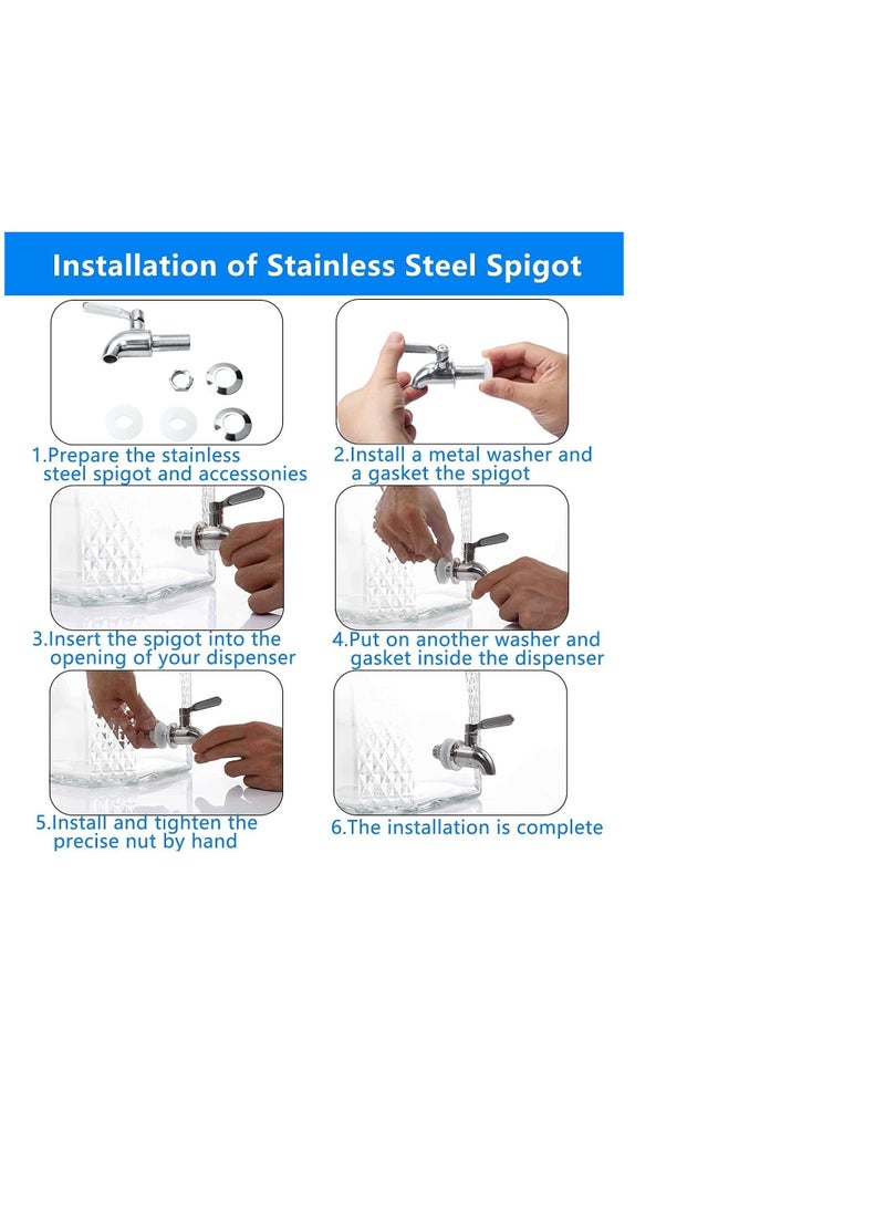 304 Stainless Steel Beverage Dispenser Replacement Spigot, Fits 58 inch Opening, for Home Barrel Fermenter Wine Beer Juice Spigot Faucet，16 mm - Image 3