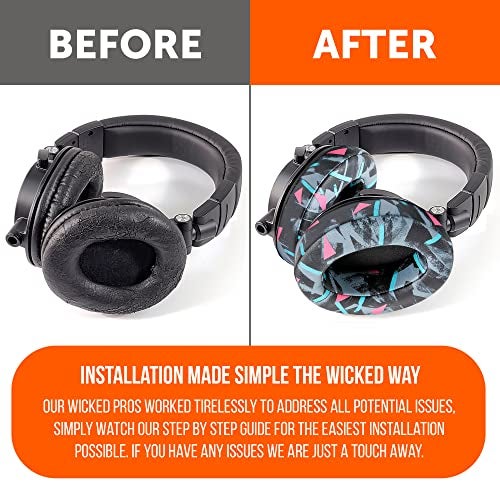 WC Wicked Cushions PadZ - Thick & Soft Ear Pads for ATH M50X / M40X / SteelSeries Arctis/HyperX Cloud & Alpha/Logitech G Pro X/Compatible with Over 50 Headphones | 90s Black - Image 4
