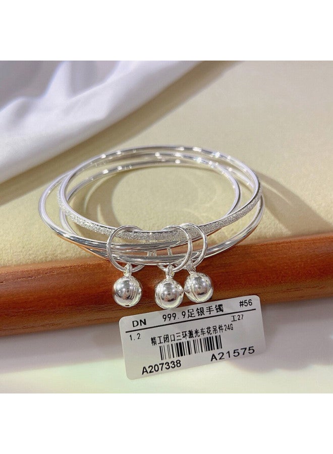 Sansheng Sanshi Silver Bracelet Women's Sterling Silver Young Style 9999 Silver Bracelet Silver elry Bracelet Girls' elry For Girlfriend