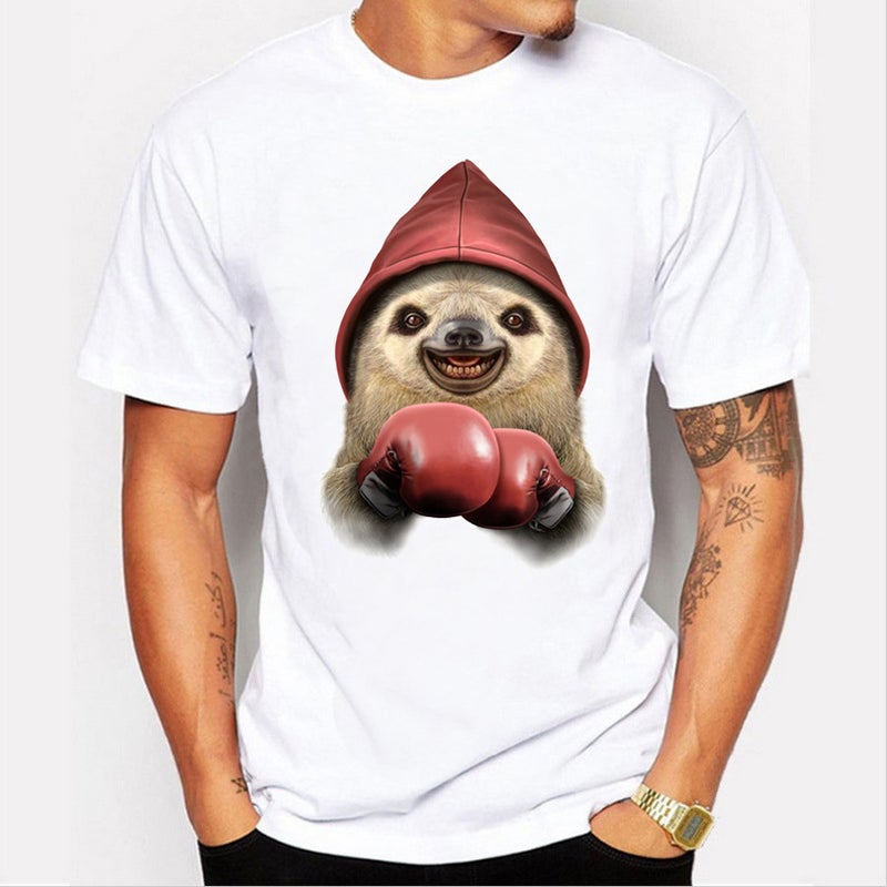 A generation of cartoon sunglasses bear print men's T-shirt wish short sleeve S-3XL - Image 1