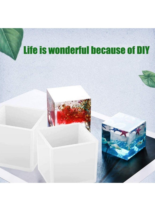 KIRA Box Square Resin Mold Silicone Mould: 5PCS Cube Resin Mould 5 Differet Sizes Art DIY Jewelry Keychain Making Kit Candle Box Decorative Craft Epoxy Casting Mould Set-(3) - Image 5
