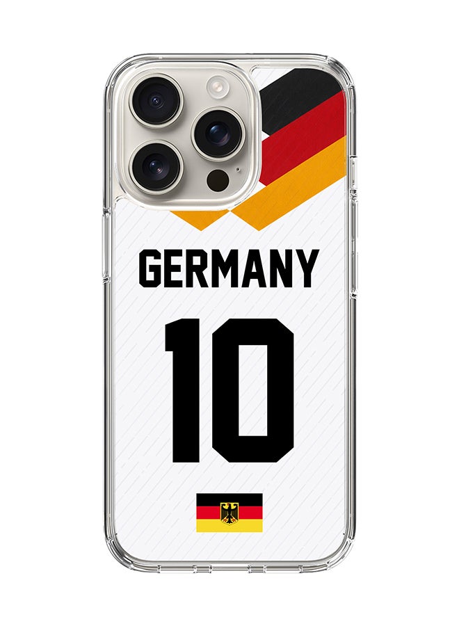 Stylizedd Classic Clear Magnetic Case for Apple iPhone 16 Pro , Hybrid Soft Case Flexible Edges Anti Drop TPU PC Gel Thin Transparent Cover [ Designed for Apple iPhone 16 Pro ] - Football Team Germany World Cup 2026 - Image 1