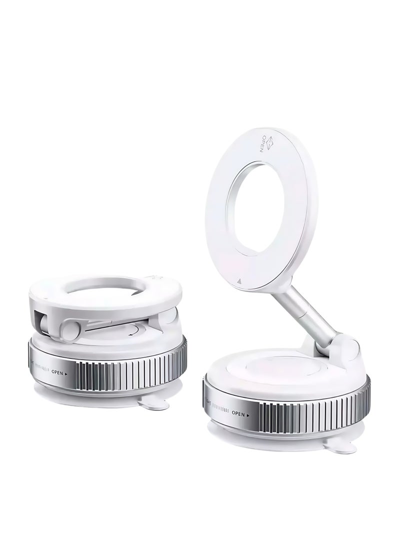 SuperGrip Suction 360° Magnetic Phone Holder for Car - Magnetic 360° Rotator | Max Strength Vacuum Base & Multi-Angle View | Sleek Minimalist Design - Image 1