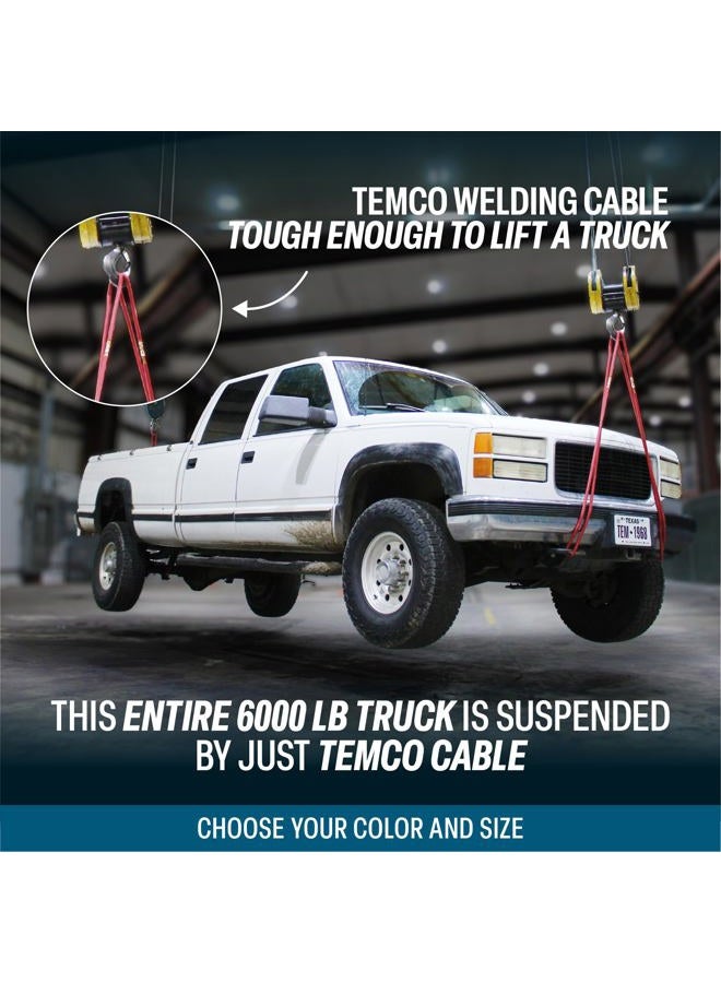TEMCo Industrial كابل لحام TEMCo 2 قياس AWG 25 قدم أسود + 25 قدم أحمر مرن مصنوع من النحاس النقي في الولايات المتحدة الأمريكية - للاستخدام الثقيل في الطاقة الشمسية، العاكس، السيارة، RV، الشاحنة - Image 5