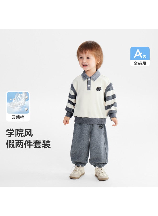 Spring Collection Debut] Baby's Two-piece School Style Set Boys And Girls 2026 New Children's Kindergarten Outfit - Image 2
