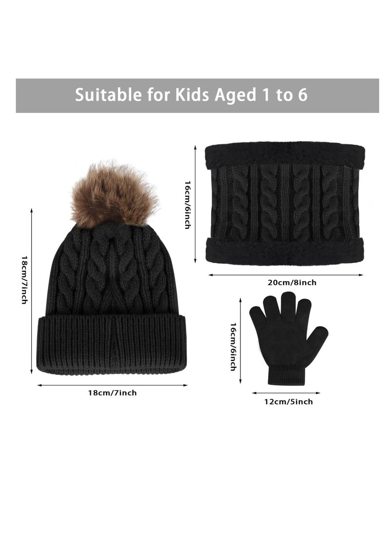 Excefore - Kids Winter Hat Scarf Gloves Set - Image 1