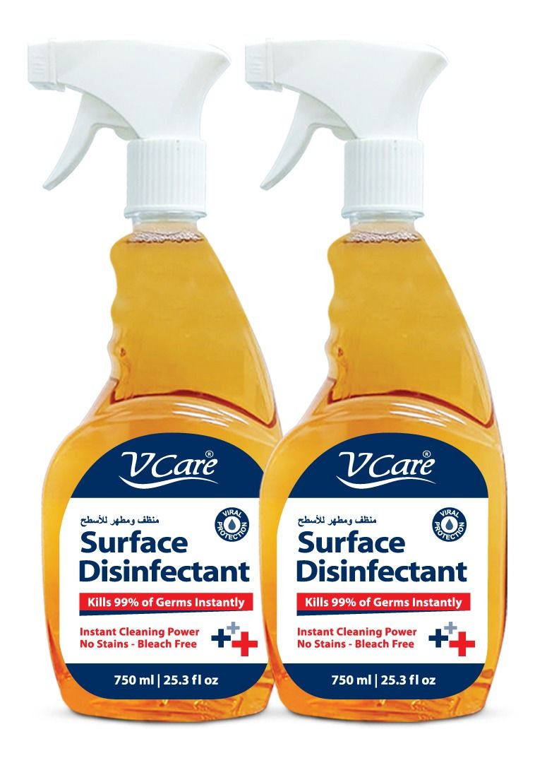 VCare V Care Surface Disinfectant 750ml Pack of 2 '  - Image 1