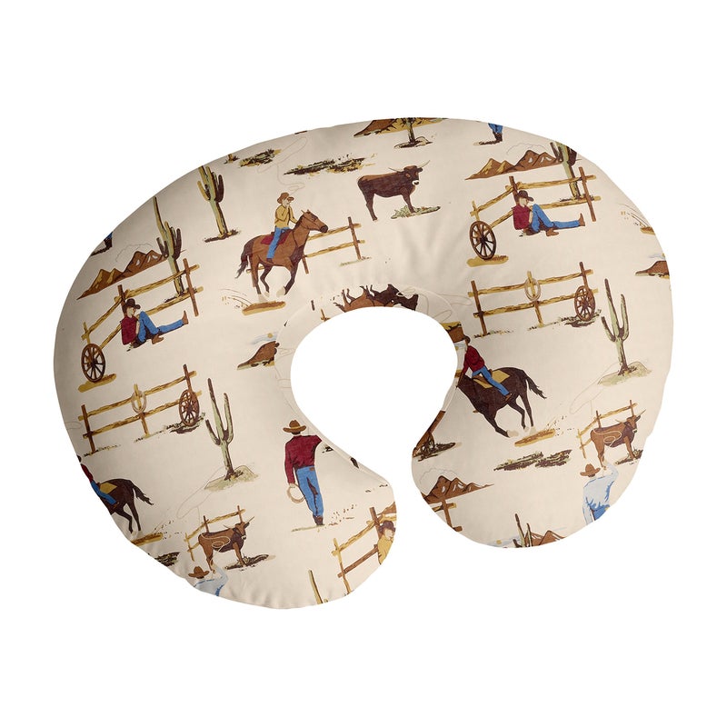 Sweet Jojo Designs Sweet Jojo Designs Wild West Cowboy Nursing Pillow Cover Breastfeeding Pillowcase for Newborn Infant Bottle or Breast Feeding Pillow NOT Included  Red Blue Tan Western Southern Country Horse 