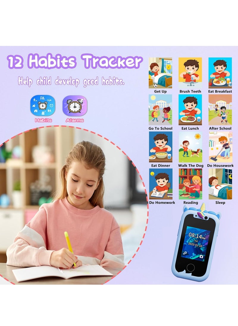 Generic Kids Smart Phone Gifts Toys for Girls Boys aged 3-8, Toddler Learning Toys with Unicorn Educational Games,  with 8G SD Card  - Image 4
