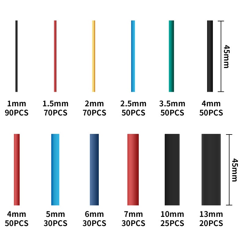 electrapick Heat Shrink Tubing，565 PCS Electric Insulation Heat Shrink Wrap Cable Sleeve, Cable Insulated Sleeving Tubes, Shrink Ratio 2: 1, 5 Colors 12 Sizes - Image 2