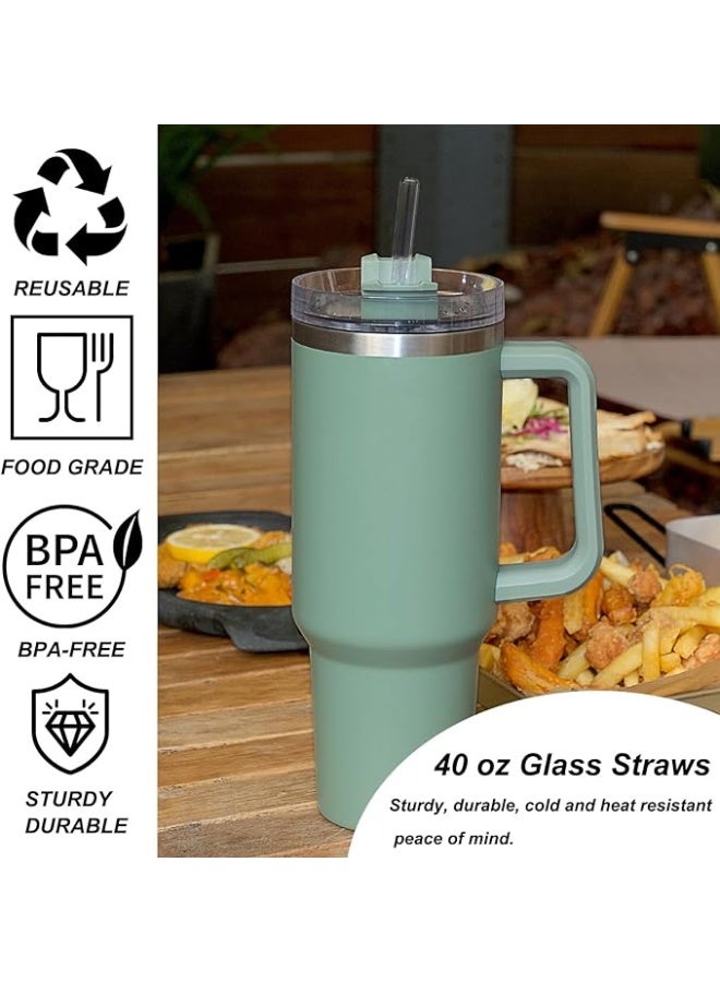PROMASS Replacement Straw Compatible with Stanley 40 oz Tumbler Straws, 6 Pcs Reusable Straws with Cleaning Brush, Long Glass Straw for Stanley Accessories, Clear - Image 4