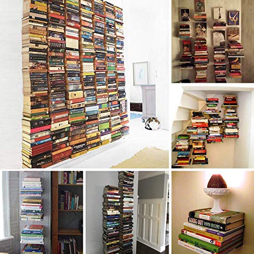 Go Hooked Heavy Duty Metal Wall Mounted Book Shelves for Study Room, Living Room and Bedrooms (2 Pcs) (Black) - Image 3