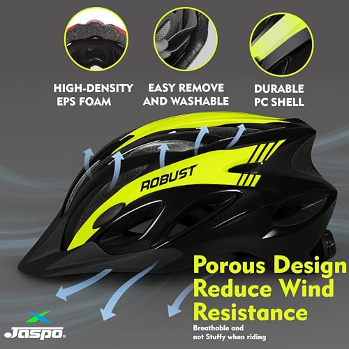 JASPO Robust Cycling Skating Helmet for Men & Women with Detachable Visor | High-Density EPS | Universal Fit 58–62 cm | Lightweight 230g | PC Shell | for Skateboard, Kick Scooter (Metallic Black) - Image 2