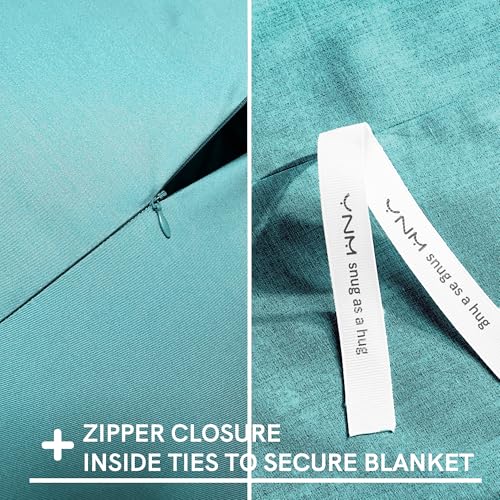 YnM Cooling Duvet Cover for Weighted Blankets with 16 Strings (Sea Grass, 60"x80") - Image 3