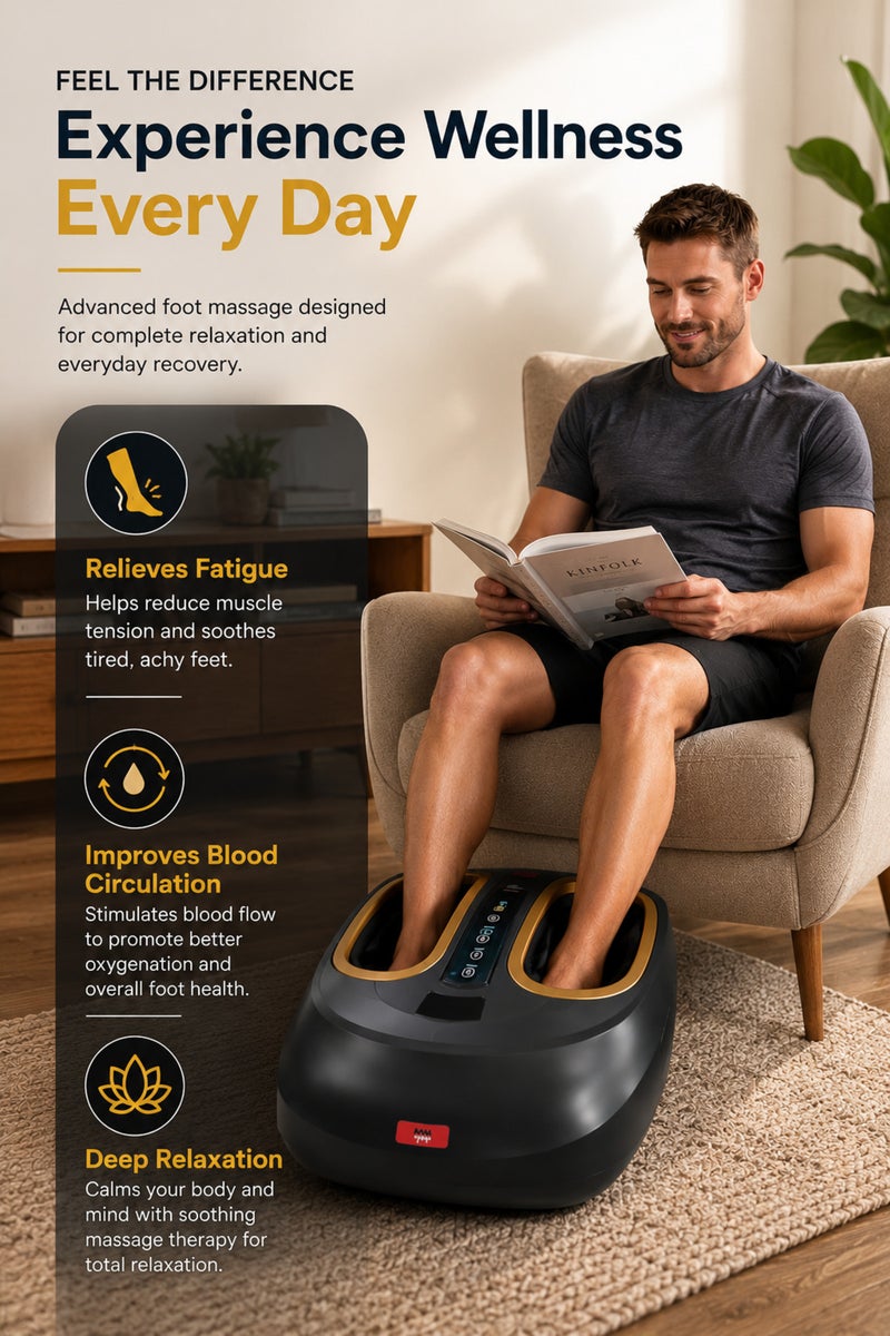 Electric Shiatsu Foot Massager Machine with Heat & Air Compression Massager for Home Relaxation - Image 2