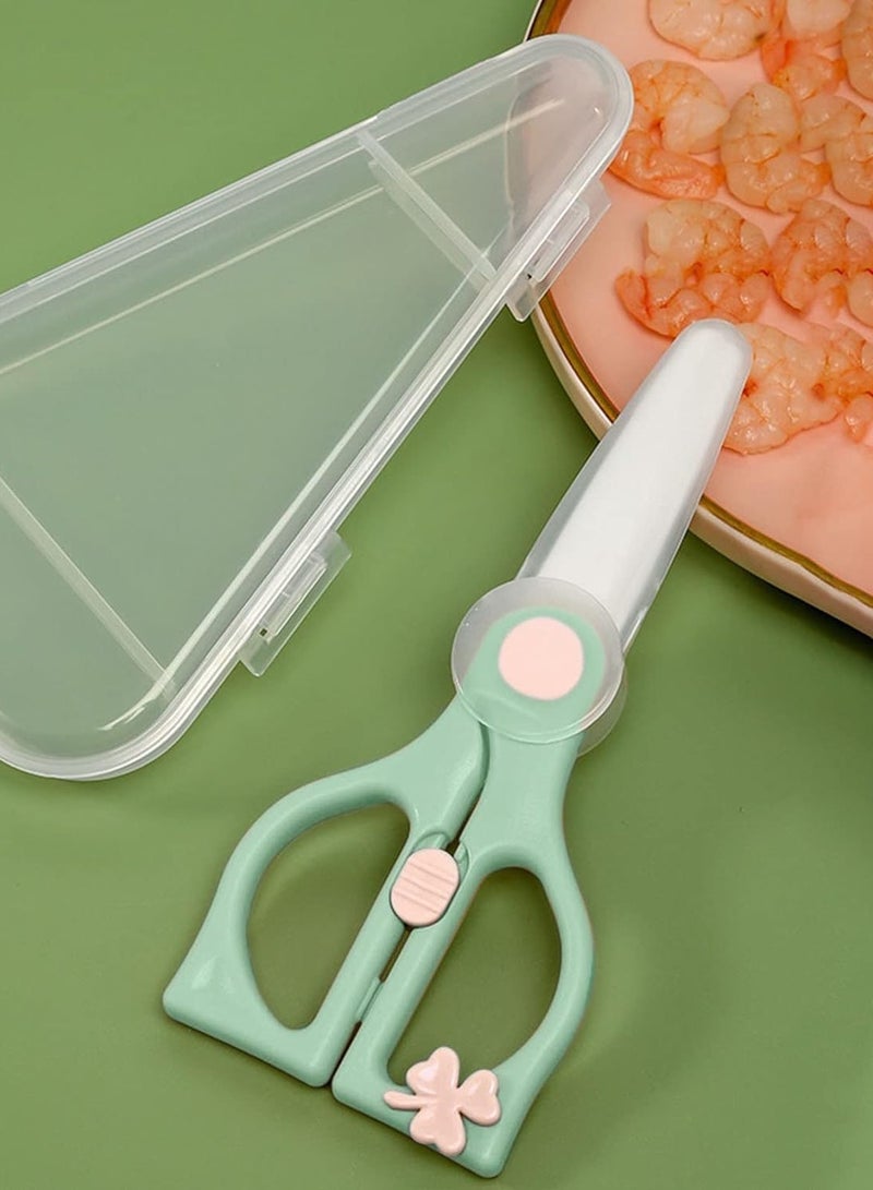 iMissiu Ceramic Scissors for Baby Food Cutting, Toddler Feeding Shears with Safety Lock, Healthy Food Cutter with Dust Cover and Storage Case-Green - Image 5