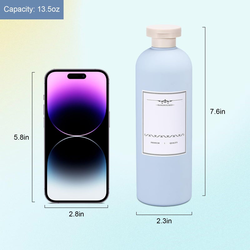 Asevat 13.5Oz 4Pack Refillable Travel Shampoo And Conditioner Bottles  Travel Size Containers  Travel Bottle For Toiletries  Squeeze Bottles With Flip Cap  Empty Plastic Leak Proof Travel Bottles - Image 2