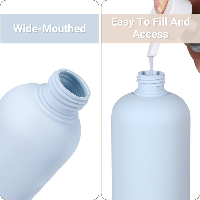 Asevat 13.5Oz 4Pack Refillable Travel Shampoo And Conditioner Bottles  Travel Size Containers  Travel Bottle For Toiletries  Squeeze Bottles With Flip Cap  Empty Plastic Leak Proof Travel Bottles - Image 4