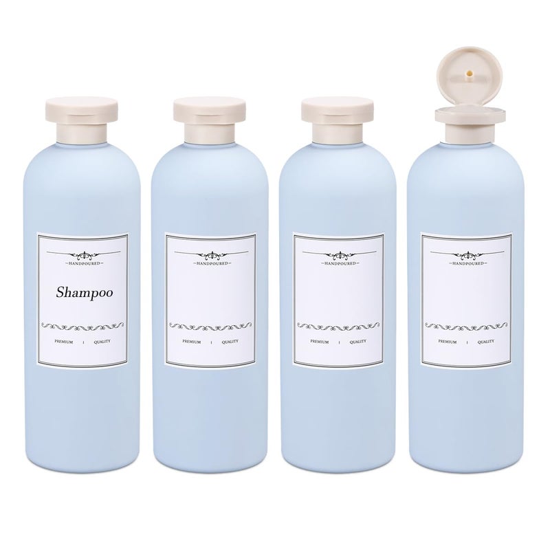 Asevat 13.5Oz 4Pack Refillable Travel Shampoo And Conditioner Bottles  Travel Size Containers  Travel Bottle For Toiletries  Squeeze Bottles With Flip Cap  Empty Plastic Leak Proof Travel Bottles - Image 1