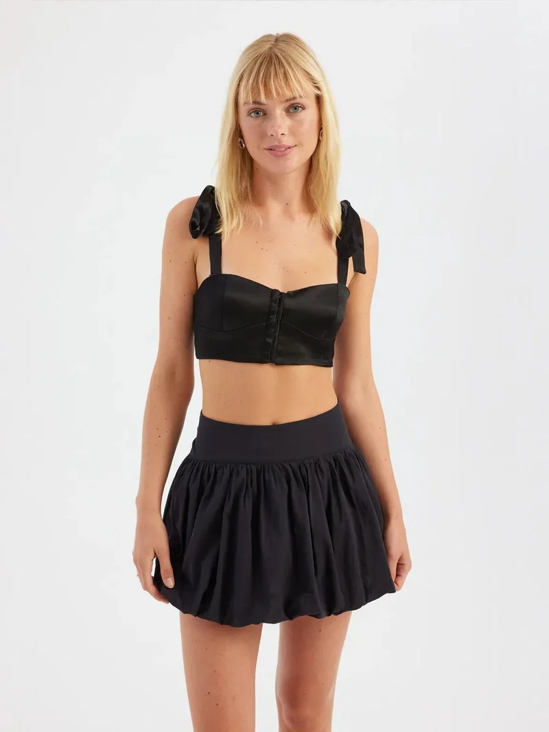 HICCUP Sweetheart Neck Crop Top with a Tie Up Detail