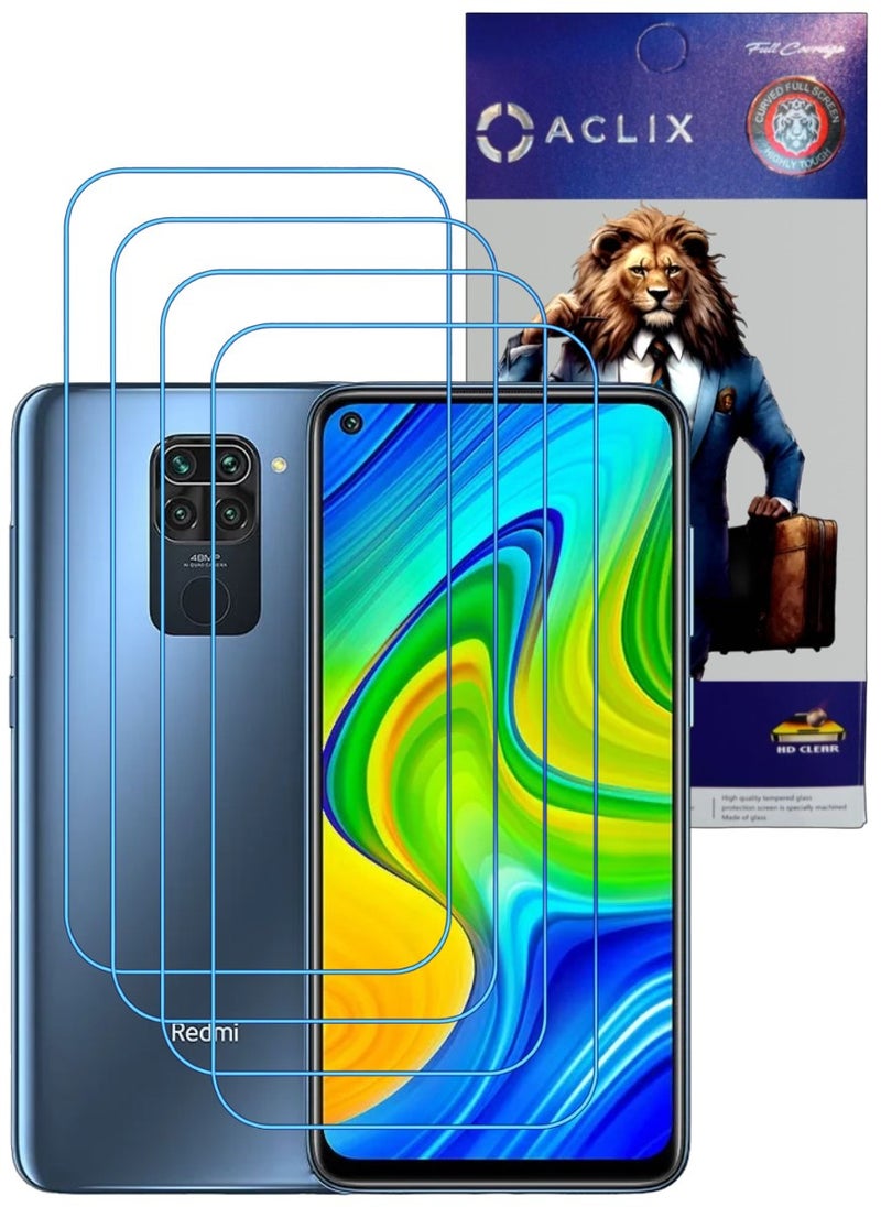 ACLIX 4 Pieces Antistatic ESD Dustproof Premium Quality High Definition Clear Tempered Glass Screen Protector Designed For Xiaomi Redmi Note 9 - Image 1
