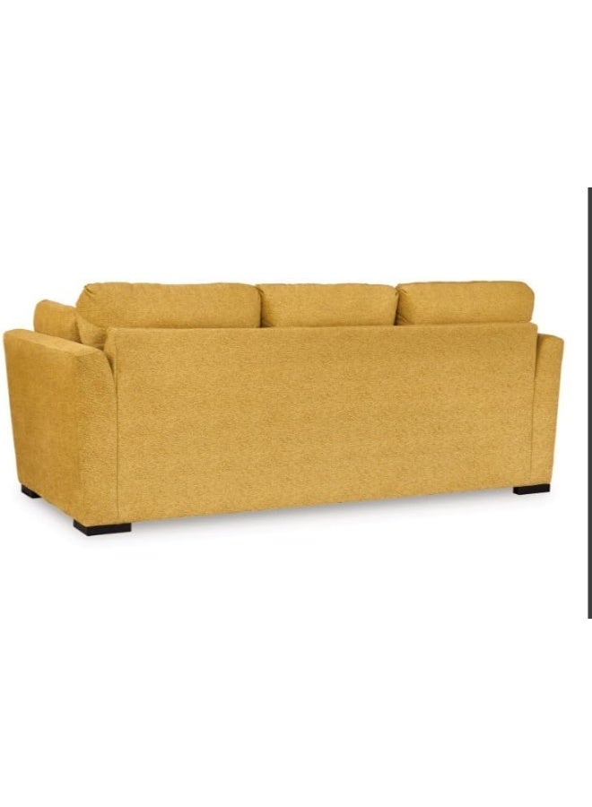 Comfynest Comfynest Contemporary 3-Seater Leather Sofa Set – Premium Comfort & Elegant Design for Modern Living Rooms (Yellow)  - Image 3