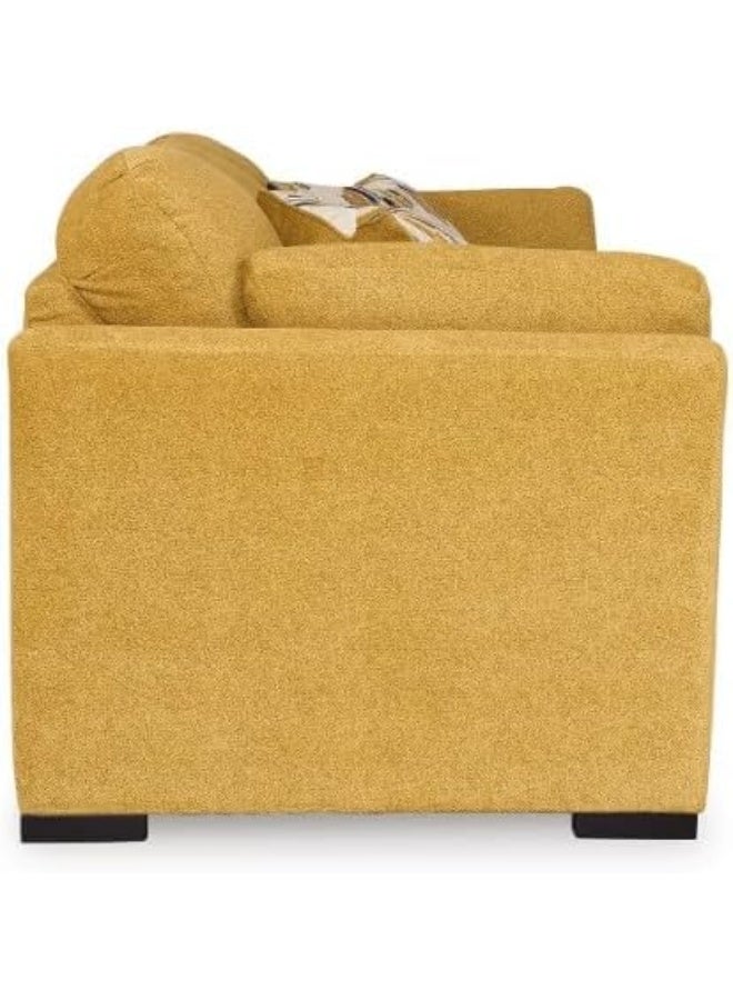 Comfynest Comfynest Contemporary 3-Seater Leather Sofa Set – Premium Comfort & Elegant Design for Modern Living Rooms (Yellow)  - Image 4
