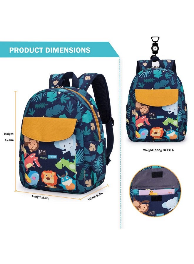 willikiva حقيبة ظهر 2D لطيفة من ويليكيفا للأطفال - حقائب ظهر للأطفال الصغار، حقيبة ظهر مقاومة للماء مع حزام أمان للأطفال في مرحلة ما قبل المدرسة (حديقة الحيوان) - Image 2