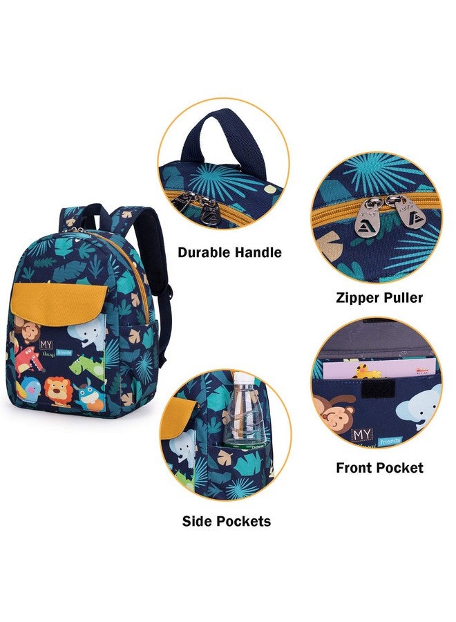 willikiva حقيبة ظهر 2D لطيفة من ويليكيفا للأطفال - حقائب ظهر للأطفال الصغار، حقيبة ظهر مقاومة للماء مع حزام أمان للأطفال في مرحلة ما قبل المدرسة (حديقة الحيوان) - Image 3